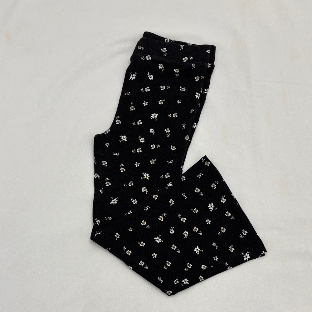Black Floral Print Leggings